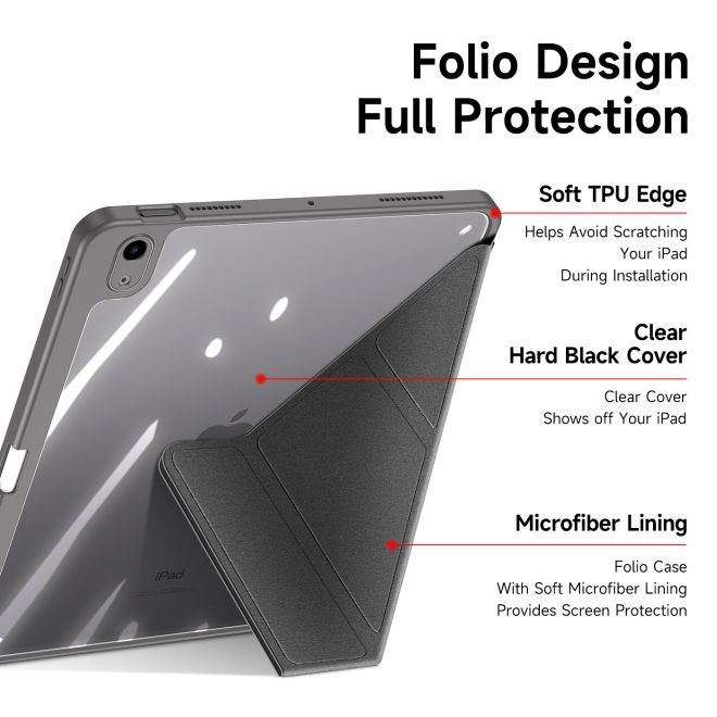 Dux Ducis - iPad Air (2022) / iPad Air (2020) Hülle - Leder Bookcover - Magi Series - grau