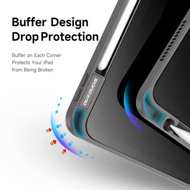 Dux Ducis - iPad Air (2022) / iPad Air (2020) Hülle - Leder Bookcover - Magi Series - grau