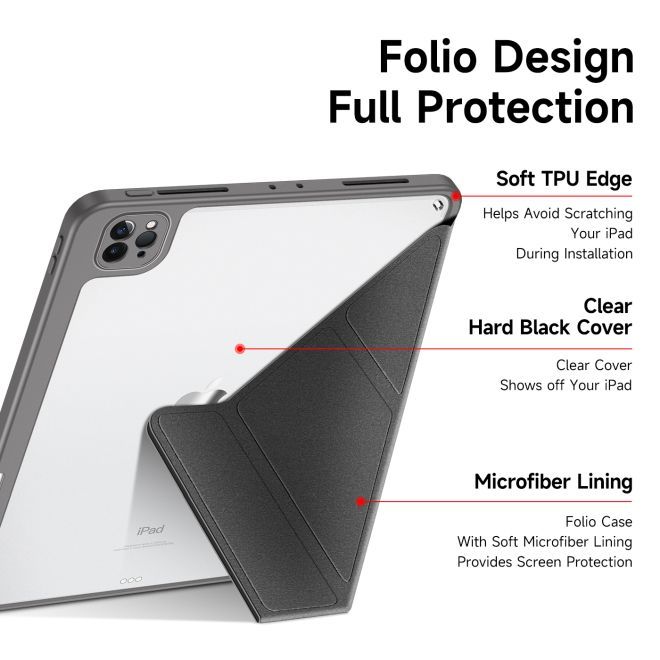 Dux Ducis - iPad Pro 11 (2022 / 2021 / 2020 / 2018) Hülle - Leder Bookcover - Magi Series - grau