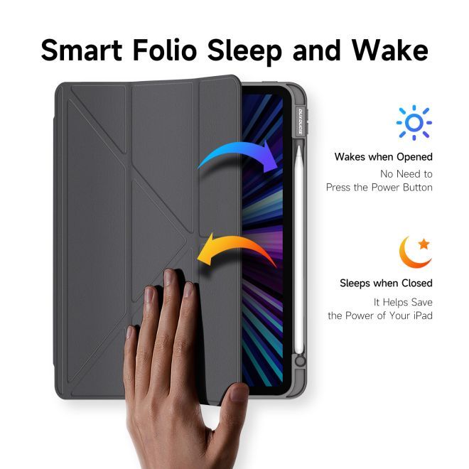 Dux Ducis - iPad Pro 11 (2022 / 2021 / 2020 / 2018) Hülle - Leder Bookcover - Magi Series - grau