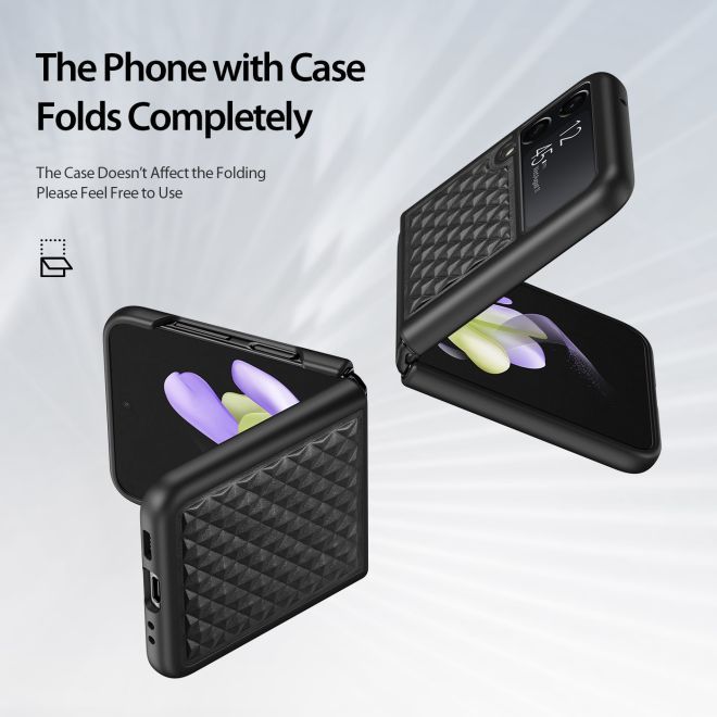 Dux Ducis - Samsung Galaxy Z Flip4 5G Hülle - Echtleder Case - Venice Series - schwarz