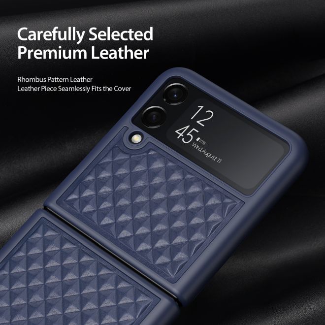 Dux Ducis - Samsung Galaxy Z Flip4 5G Hülle - Echtleder Case - Venice Series - blau