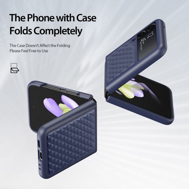 Dux Ducis - Samsung Galaxy Z Flip4 5G Hülle - Echtleder Case - Venice Series - blau