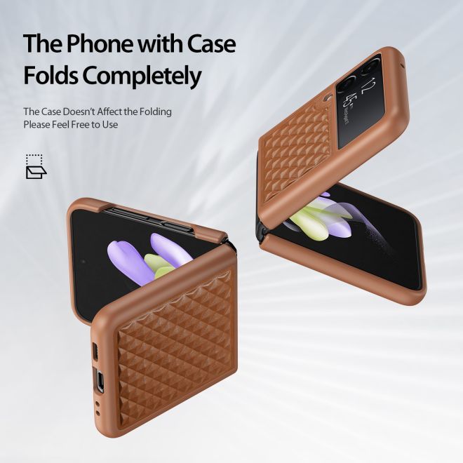 Dux Ducis - Samsung Galaxy Z Flip4 5G Hülle - Echtleder Case - Venice Series - braun