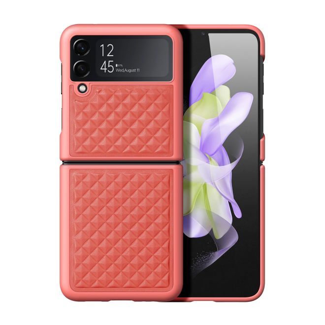 Dux Ducis - Samsung Galaxy Z Flip4 5G Hülle - Echtleder Case - Venice Series - pink