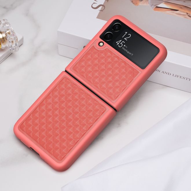 Dux Ducis - Samsung Galaxy Z Flip4 5G Hülle - Echtleder Case - Venice Series - pink