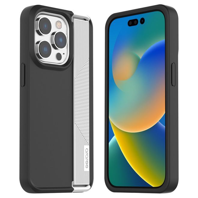 Araree - iPhone 14 Pro Hülle - Hardcase mit Gummi Handschlaufe - Boat Series - Made in Korea - weiss
