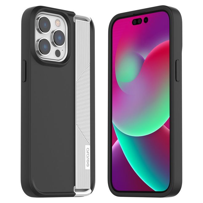 Araree - iPhone 14 Pro Max Hülle - Hardcase mit Gummi Handschlaufe - Boat Series - Made in Korea - weiss