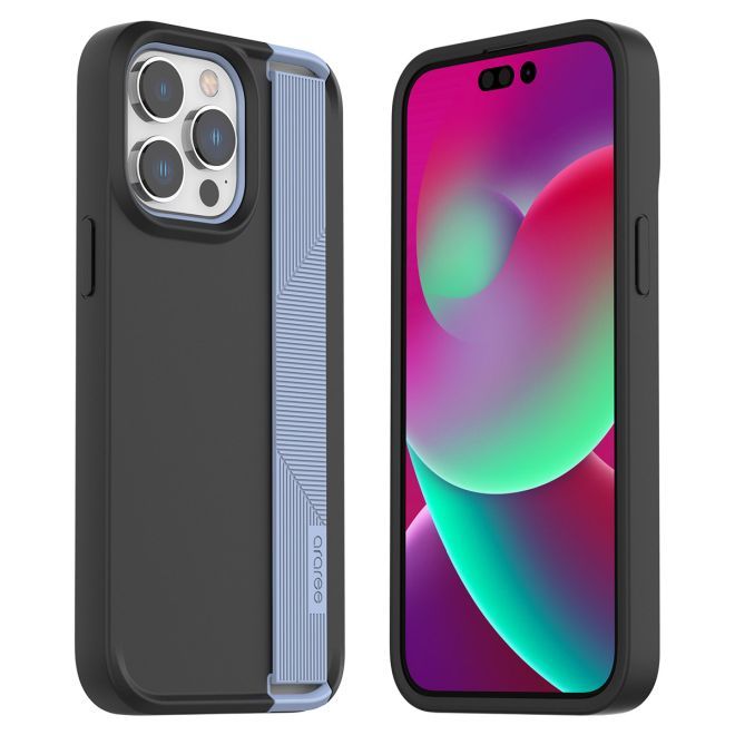 Araree - iPhone 14 Pro Max Hülle - Hardcase mit Gummi Handschlaufe - Boat Series - Made in Korea - blau