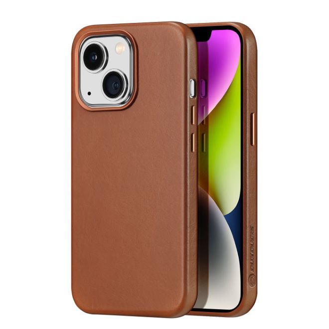 Dux Ducis - iPhone 14 Plus Hülle - Echtleder Case - MagSafe kompatibel - Naples Series - braun