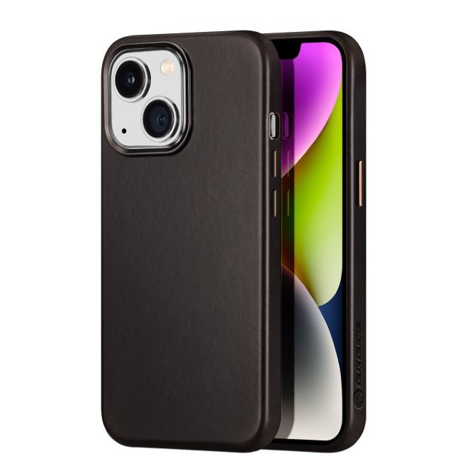 Dux Ducis - iPhone 14 Plus Hülle - Echtleder Case - MagSafe kompatibel - Naples Series - kaffeefarben