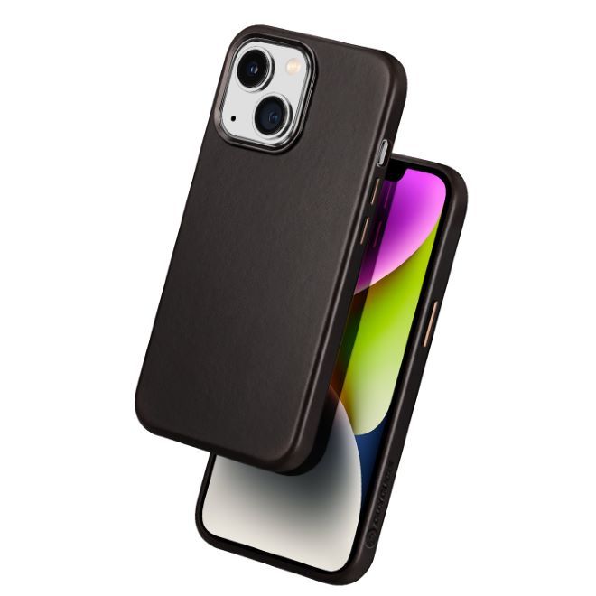 Dux Ducis - iPhone 14 Plus Hülle - Echtleder Case - MagSafe kompatibel - Naples Series - kaffeefarben