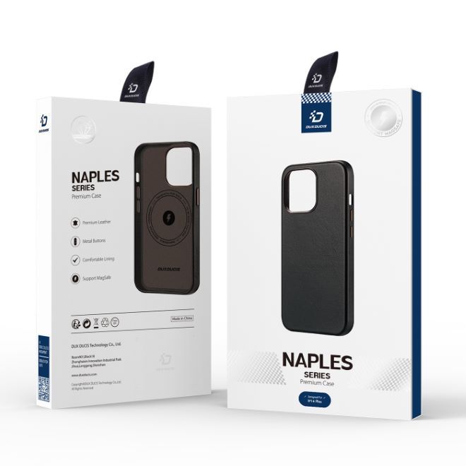 Dux Ducis - iPhone 14 Plus Hülle - Echtleder Case - MagSafe kompatibel - Naples Series - kaffeefarben