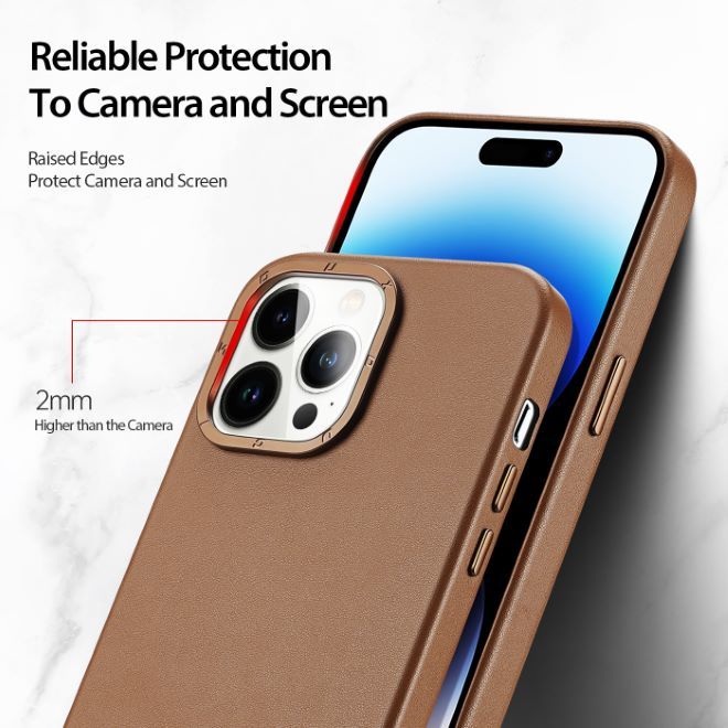 Dux Ducis - iPhone 14 Pro Hülle - MagSafe kompatibel - Hardcase - Grit Series - braun