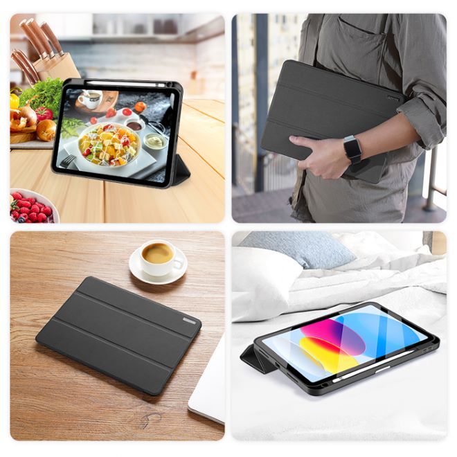 Dux Ducis - iPad 2025 (11. Gen) / iPad 2022 (10. Gen) Hülle - Apple Pencil Schutzfach - Domo Series - schwarz