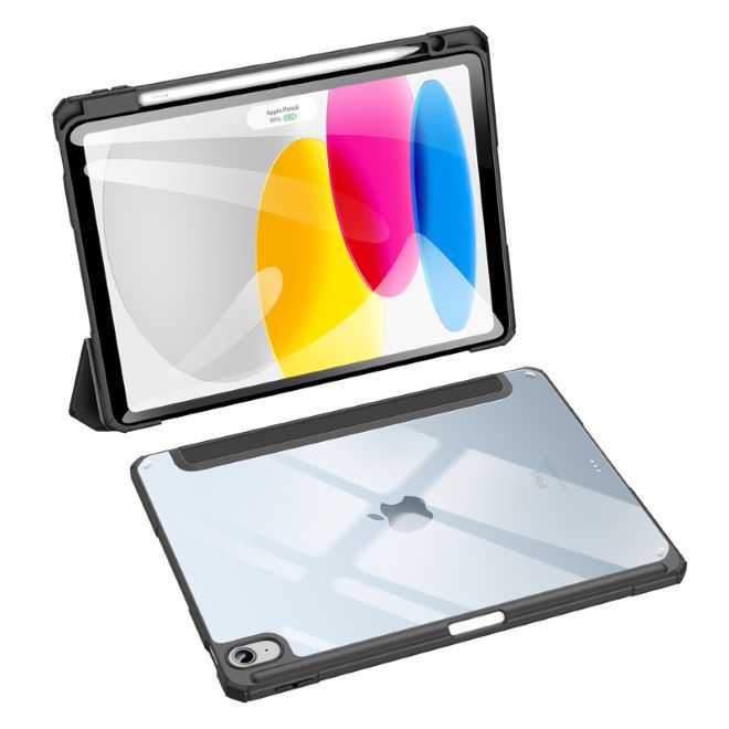 Dux Ducis - iPad 2025 (11. Gen) / iPad 2022 (10. Gen) Hülle - Leder Bookcover - Toby Series - schwarz