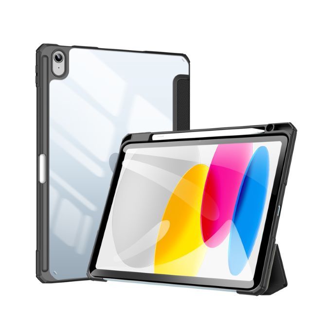 Dux Ducis - iPad 2025 (11. Gen) / iPad 2022 (10. Gen) Hülle - Leder Bookcover - Toby Series - schwarz