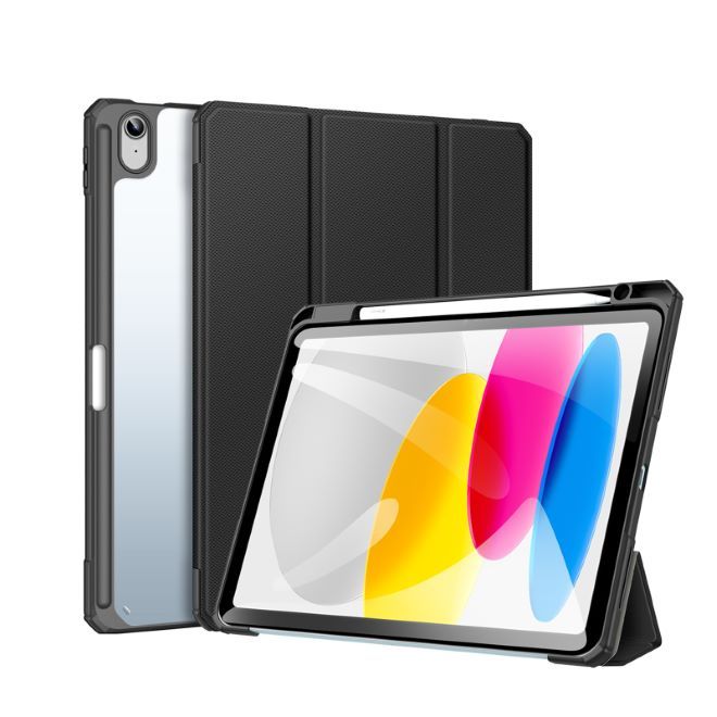 Dux Ducis - iPad 2025 (11. Gen) / iPad 2022 (10. Gen) Hülle - Leder Bookcover - Toby Series - schwarz