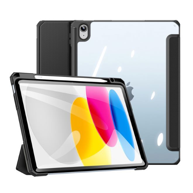 Dux Ducis - iPad 2025 (11. Gen) / iPad 2022 (10. Gen) Hülle - Leder Bookcover - Toby Series - schwarz