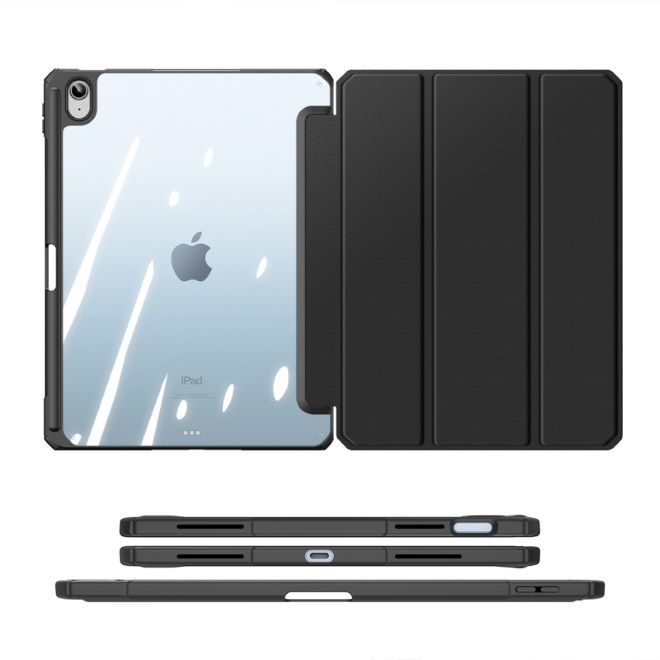Dux Ducis - iPad 2025 (11. Gen) / iPad 2022 (10. Gen) Hülle - Leder Bookcover - Toby Series - schwarz