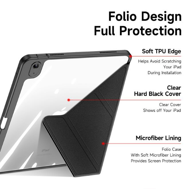 Dux Ducis - iPad 2025 (11. Gen) / iPad 2022 (10. Gen) Hülle - Leder Bookcover - Magi Series - schwarz