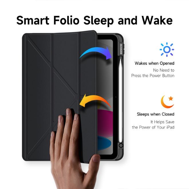 Dux Ducis - iPad 2025 (11. Gen) / iPad 2022 (10. Gen) Hülle - Leder Bookcover - Magi Series - schwarz