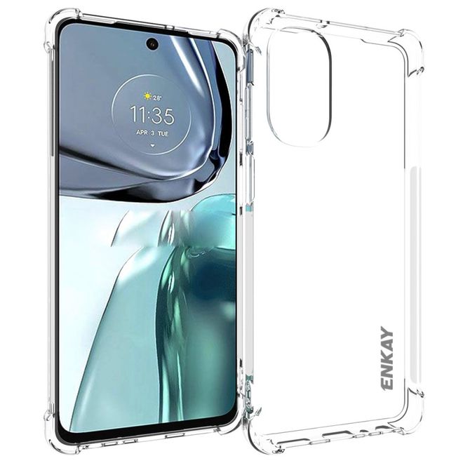 Enkay - Motorola Moto G62 5G Handyhülle - Robustes TPU Softcase - transparent