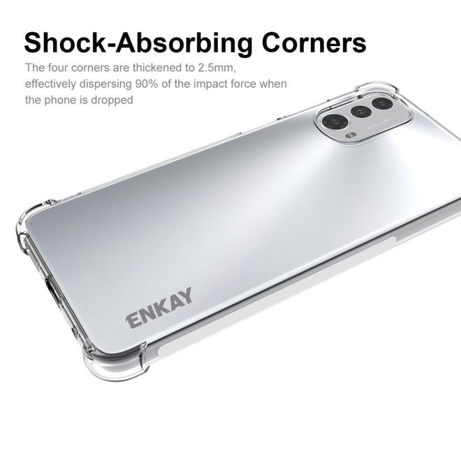 Enkay - Motorola Moto E32 4G / E32s 4G Handyhülle - Robustes TPU Softcase - transparent