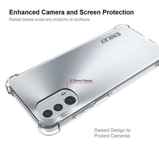 Enkay - Motorola Moto E32 4G / E32s 4G Handyhülle - Robustes TPU Softcase - transparent