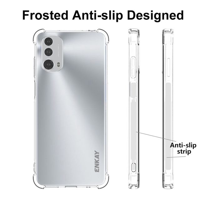 Enkay - Motorola Moto E32 4G / E32s 4G Handyhülle - Robustes TPU Softcase - transparent