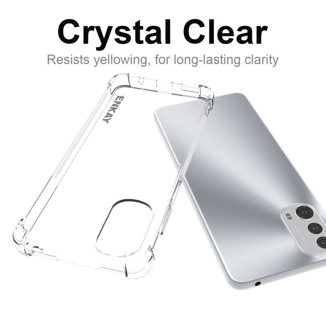 Enkay - Motorola Moto E32 4G / E32s 4G Handyhülle - Robustes TPU Softcase - transparent