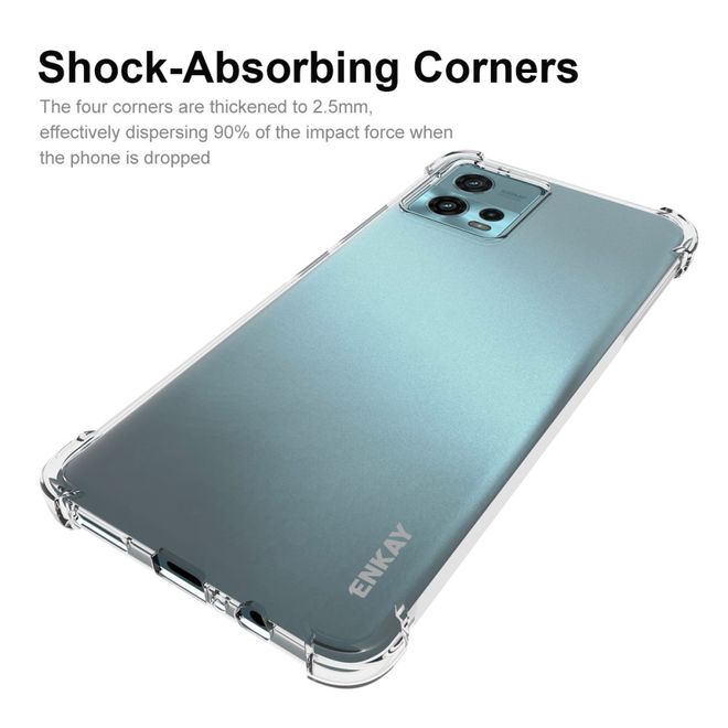 Enkay - Motorola Moto G72 4G Handyhülle - Robustes TPU Softcase - transparent