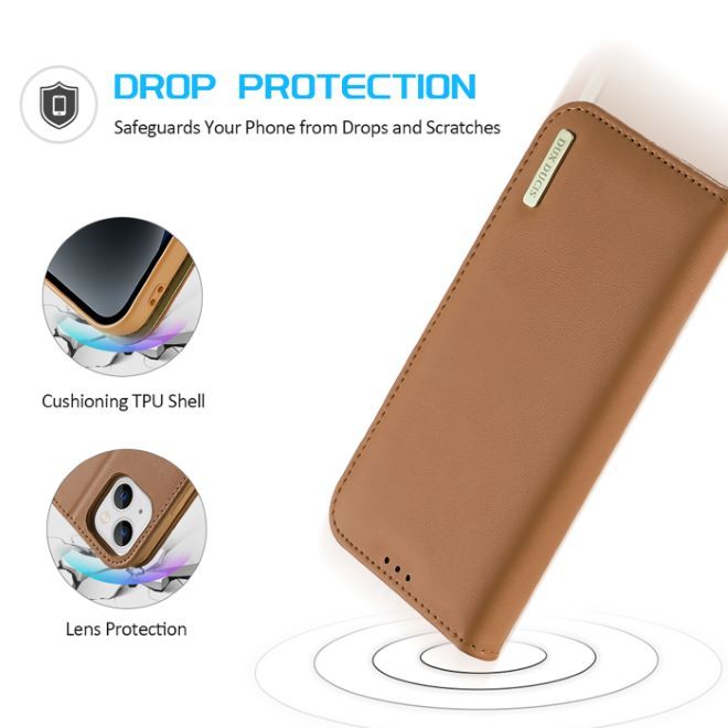 Dux Ducis - iPhone 14 Plus Hülle - Handy Leder Case - Hivo Series - braun