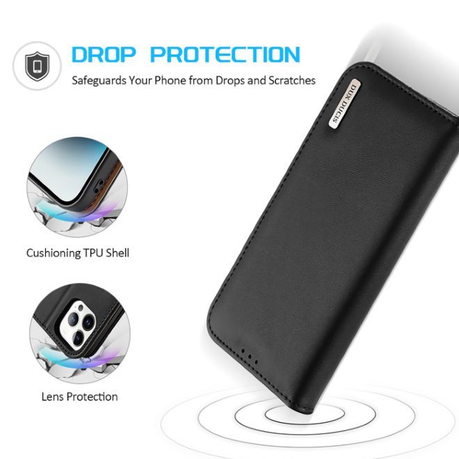 Dux Ducis - iPhone 14 Pro Max Hülle - Handy Leder Case - Hivo Series - schwarz
