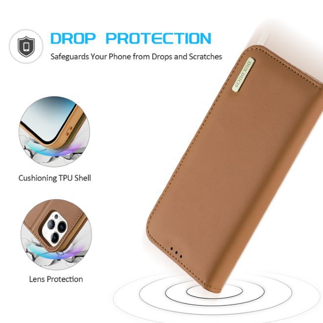 Dux Ducis - iPhone 14 Pro Max Hülle - Handy Leder Case - Hivo Series - braun