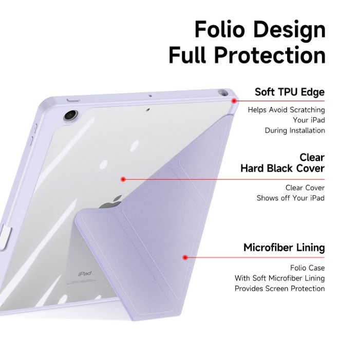 Dux Ducis - iPad 10.2 (2021 / 2020 / 2019) Hülle - Leder Bookcover - Magi Series - purpur