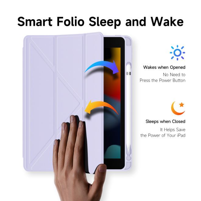 Dux Ducis - iPad 10.2 (2021 / 2020 / 2019) Hülle - Leder Bookcover - Magi Series - purpur