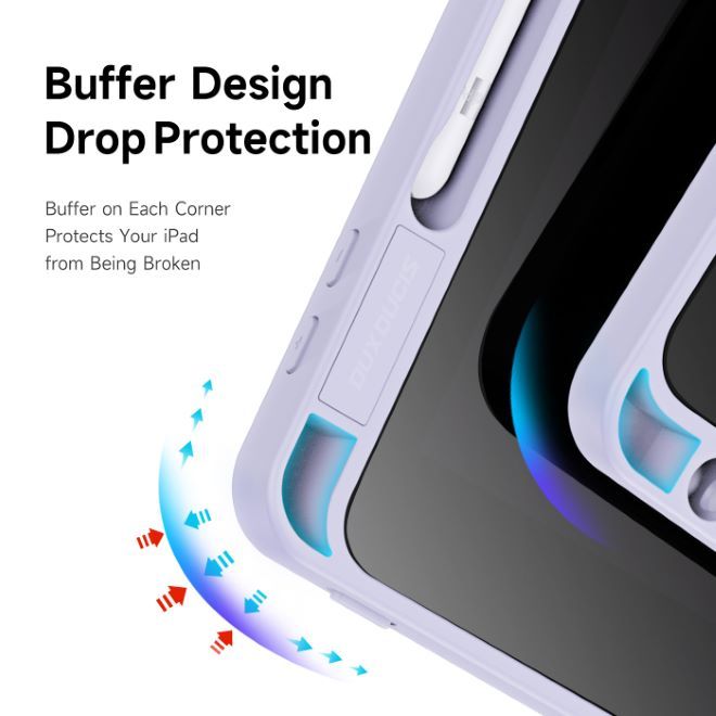 Dux Ducis - iPad 10.2 (2021 / 2020 / 2019) Hülle - Leder Bookcover - Magi Series - purpur