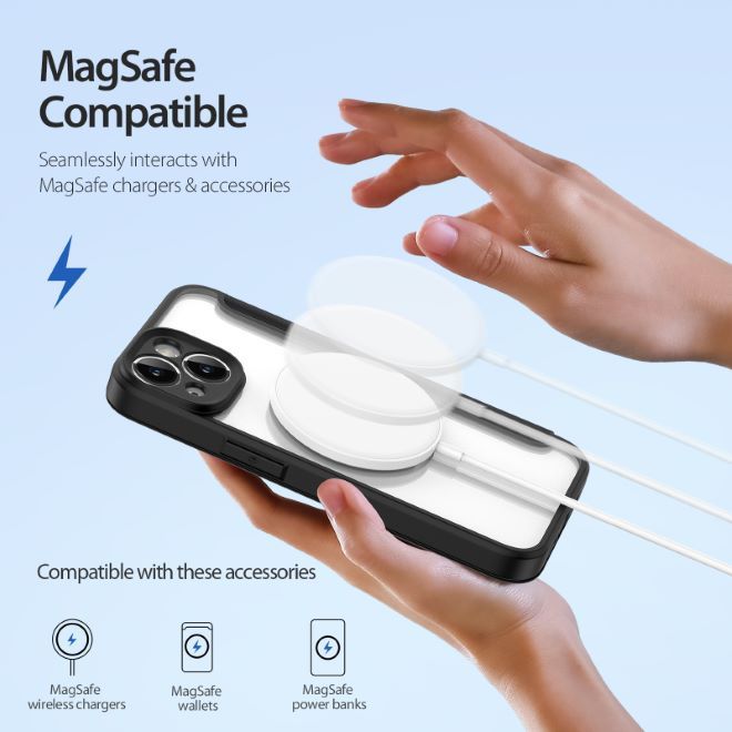 Dux Ducis - iPhone 14 Hülle - Leder Bookcover - MagSafe - Skin X Pro Series - schwarz