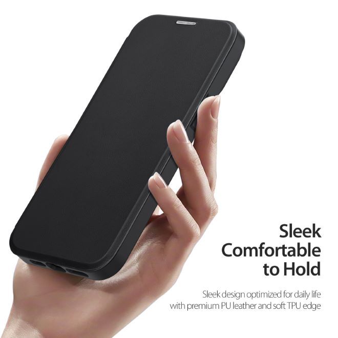 Dux Ducis - iPhone 14 Plus Hülle - Leder Bookcover - MagSafe - Skin X Pro Series - schwarz