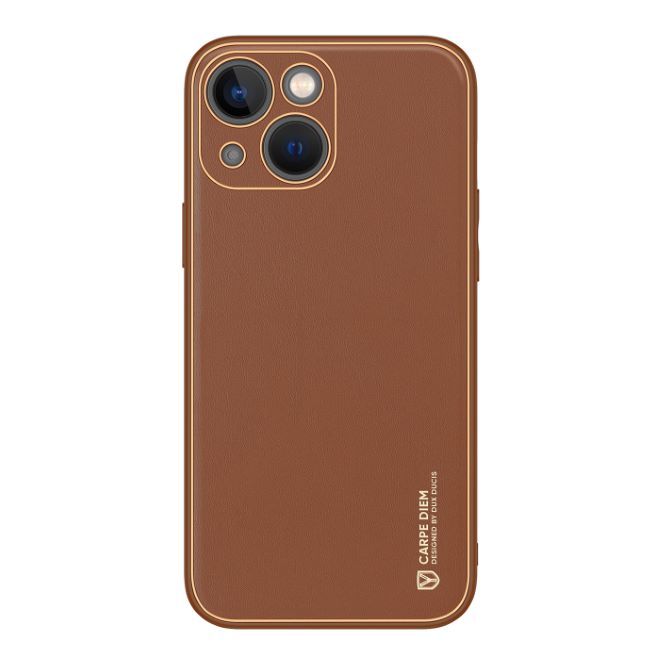 Dux Ducis - iPhone 14 Hülle - Edles Hardcase - Yolo Series - braun