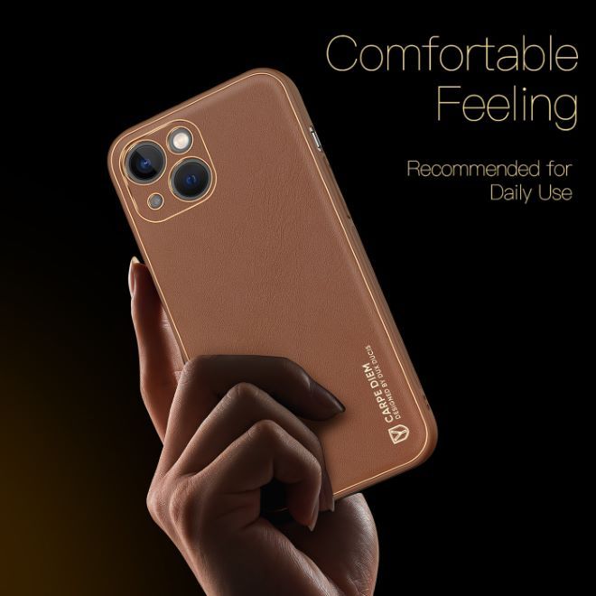 Dux Ducis - iPhone 14 Hülle - Edles Hardcase - Yolo Series - braun