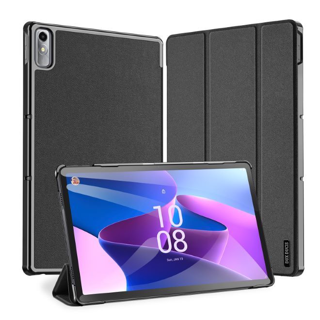 Dux Ducis - Lenovo Tab P11 Gen 2 Hülle - Leder Smart Flip Case - Domo Series - schwarz