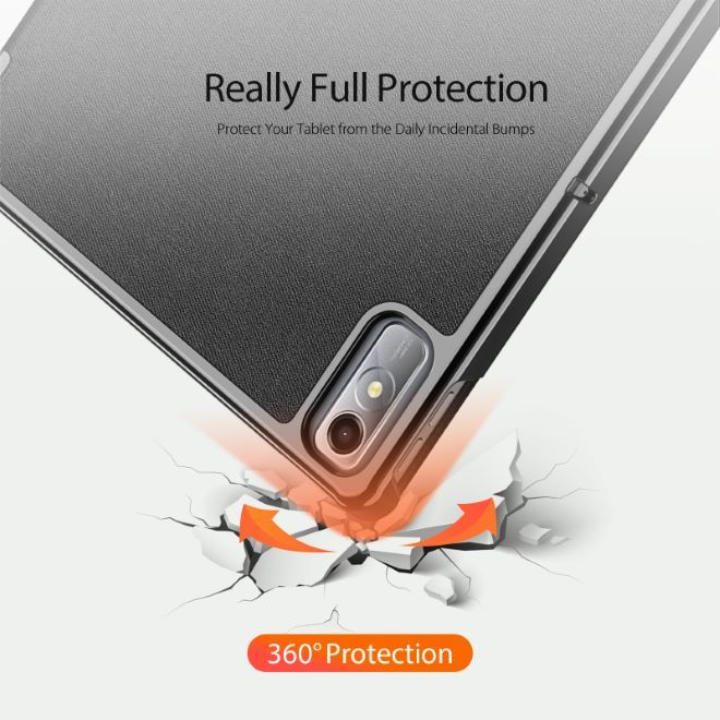 Dux Ducis - Lenovo Tab P11 Gen 2 Hülle - Leder Smart Flip Case - Domo Series - schwarz