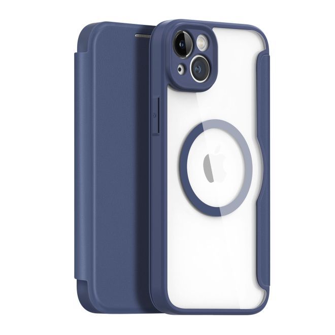 Dux Ducis - iPhone 14 Plus Hülle - Leder Bookcover - MagSafe - Skin X Pro Series - blau