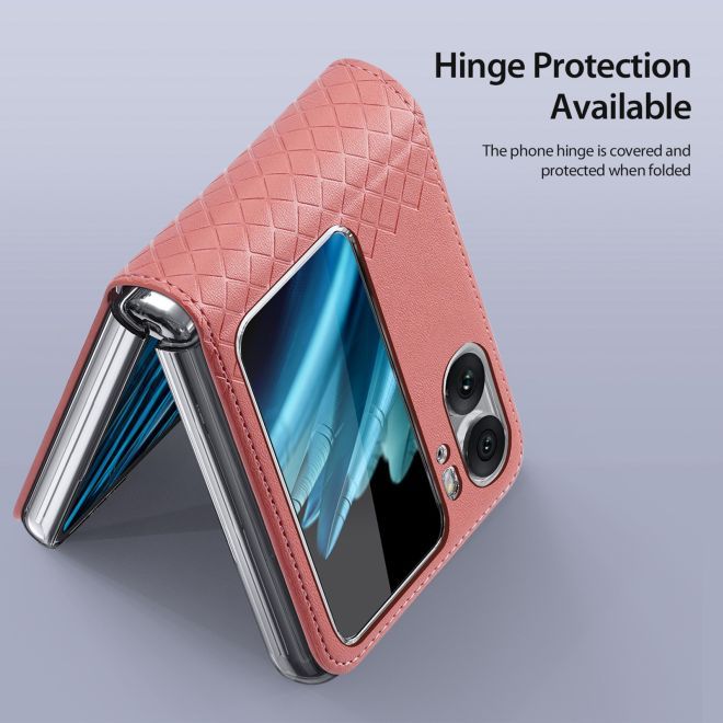 Dux Ducis - Oppo Find N2 Flip Hülle - Leder Case - Bril Series - pink