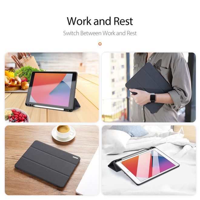 Dux Ducis - iPad 10.2 (2021 / 2020 / 2019) Hülle - Apple Pencil Schutzfach - Domo Series - schwarz