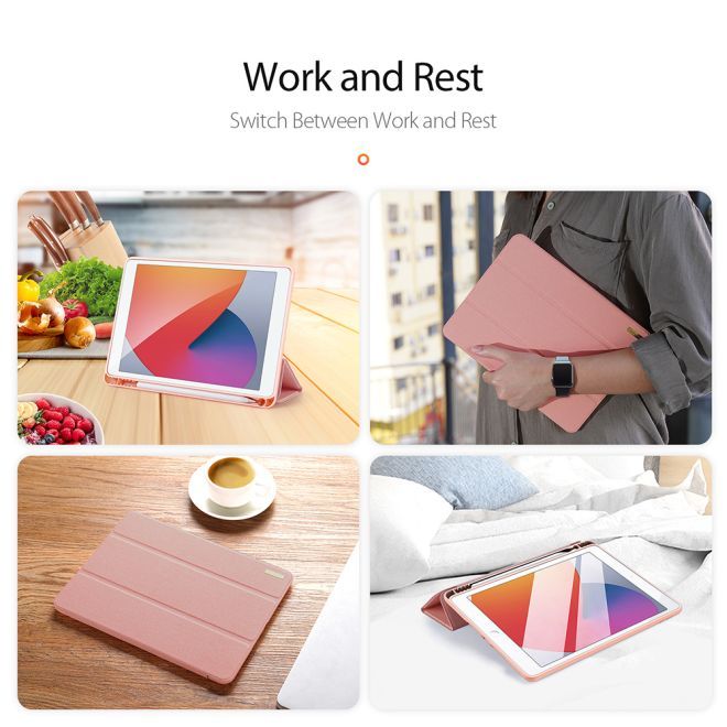 Dux Ducis - iPad 10.2 (2021 / 2020 / 2019) Hülle - Apple Pencil Schutzfach - Domo Series - pink