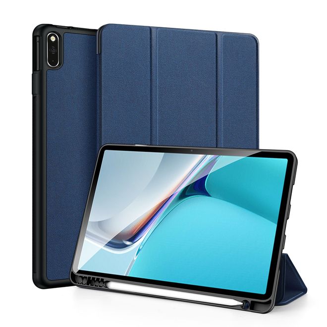 Dux Ducis - Huawei MatePad Pro 11 (2022) Hülle - Leder Smart Flip Case - Domo Series - blau