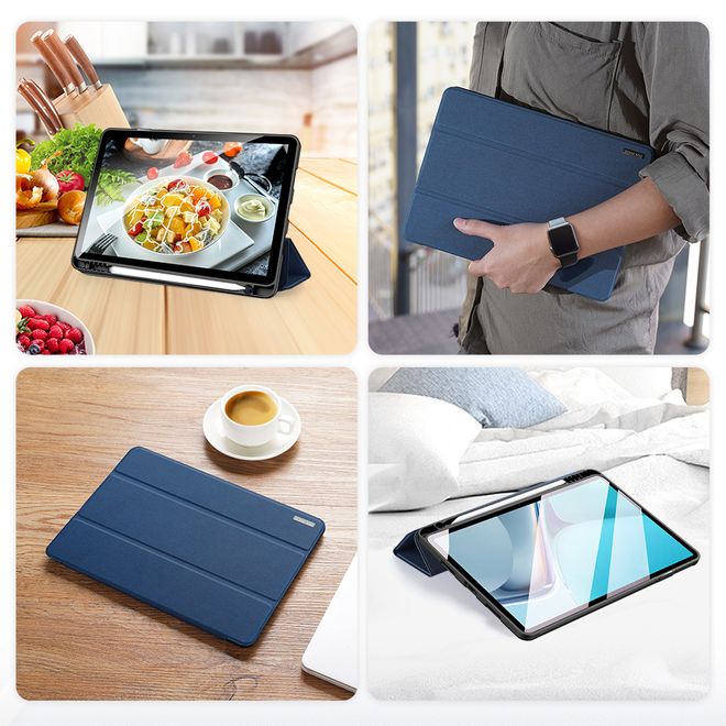 Dux Ducis - Huawei MatePad Pro 11 (2022) Hülle - Leder Smart Flip Case - Domo Series - blau